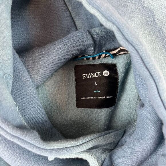 Stance Mercury Hoodie Tie Dye Sweatshirt Men's L Blue Fleece Lined Pullover - Picture 6 of 13